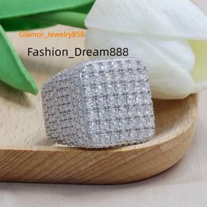 Rings aangepaste fijne sieraden Hip Hop Iced Out Vvs Sterling Sier Full Moissanite Men Hiphop Lab Diamond Ringvvs