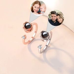 Ringen Aangepaste projectiefotoring voor vrouwen Gepersonaliseerde sieraden Cadeau voor vrouw, vriendin Verjaardagscadeau, jubileumcadeau Moederdag