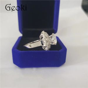 Bagues personnalisées en argent 925 originales 34 carats, brillantes cent fleurs coupées, test de diamant, toutes les pierres, couleur D FL Moissanite