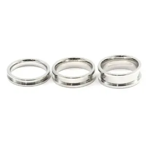 Anillos personalizados de 4mm, 6mm, 8mm, acero inoxidable 316L, anillos de titanio puro en blanco para canal de incrustaciones, fabricación de joyas, núcleos de anillos