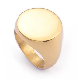 Ringen Personaliseerde Personaliseerde herenstempel Ringen aanpassen 17mm roestvrij staal blanco Signet Friendship Ring Gratis gravure Fotienaam uw ontwerp