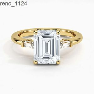 Anillos Anillo de compromiso de diamante cultivado en laboratorio de oro blanco de 18 quilates personalizado, anillo cvd de talla esmeralda de 2,5 quilates, joyería para mujer
