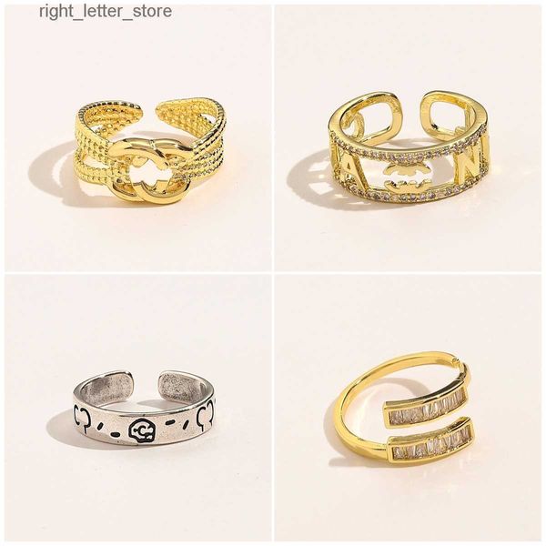 Anillos Joyería de diseño Estilo de Europa y América Anillos de dama Moda para mujer Suministros de joyería de boda Chapado en oro Dedo de cobre Anillo de uñas ajustable al por mayor 240229