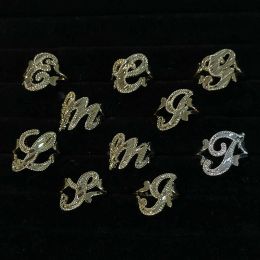 Anneaux duoying Script personnalisé Anneau initial personnalisé AZ Lettre Sterling Sier Ring Women's Jewelry Gift for Stranger Things