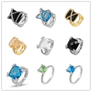 Ringen DY Twisted Gevlochten met doos Bandringen Designer Mode-sieraden voor Mannen Vrouwen Klassiek 925 Sterling Zilveren Ring Kabel Draad Vintage