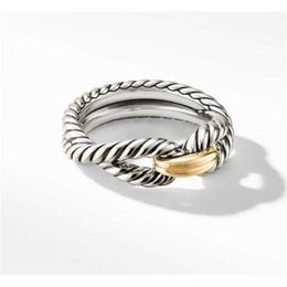 Rings Dy Twisted Ring Designer Woman Silver Vintage Cross Classic -vormige heren Diamantringen Roestvrij staal Jewelly verjaardag