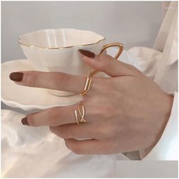 Rings Exquise S925 Inlay Small Zirkon Minimalistische sierlijke sieraden voor vrouwen feest Punk Fashion Accessoires Verjaardagsafvoerring DHQFR