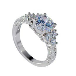 Rings Fashion Classic AAA Austria Crystal Ring for Bridal Gift Women Betrokkenheid Zirkon sieraden Drop Delivery Dh8ey
