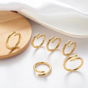 Anillos para mujer amor anillo de diamante diseñador anillo dedo uñas joyería moda clásico titanio banda de acero oro plata oro rosa Tamaño 5-10