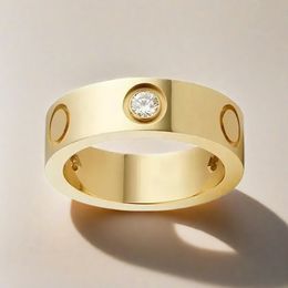 ring for women Bague de créateur originale sculpture diamant amoureux bague en or 18 carats et argent Rose bague en acier inoxydable pour hommes et femmes Couples bijoux de mariage cadeaux