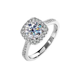 Ringen voor vrouwen Sterling Sier 1CT 2CT 3CT VVS Moissanite Pass Diamond Tester Love Dochter Betrokkenheid Nagelring Designer Sieraden