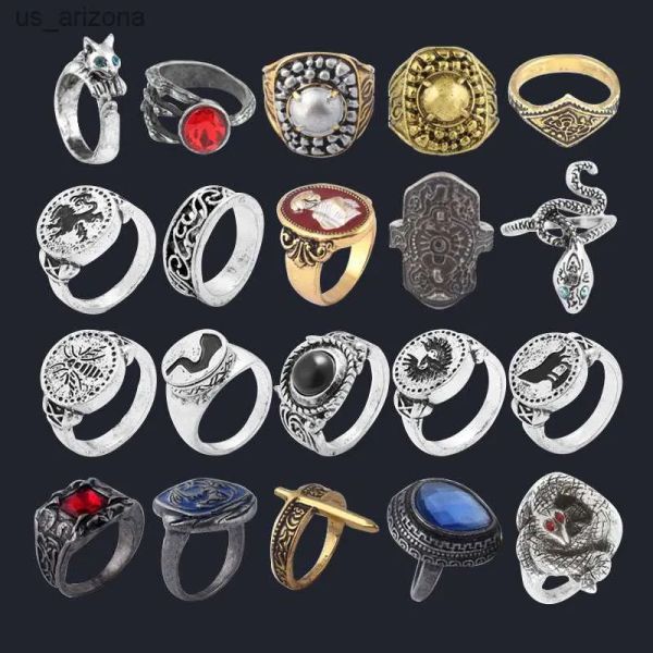 Game des anneaux Dark Souls Series Men Anneaux HAVE'S'S'S Demon's Scon Chloranthy Badge Metal Ring Fans masculin ACCESSOIRES DE JIANIR COSPlay L230620