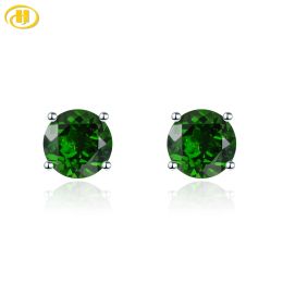 Anneaux Green Green Chrome Diopside Solid 925 Silver Earring Femmes Fine Bijoux Multicolor Birthstone Gifts Classic Style