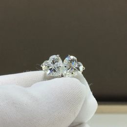 Ringen geoki pt950 platina totaal 24 ct perfecte gesneden geslepen diamant test d kleur hart moissanite bruiloftstudie oorbellen luxe sieraden