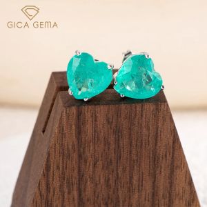 Anneaux Gica Gema Luxury Paraiba Boucles d'oreilles STADS 925 STERLING COLET COLET GEM STAILLE 20 * 20 mm Fine Bijoux de mariage Cadeaux féminins