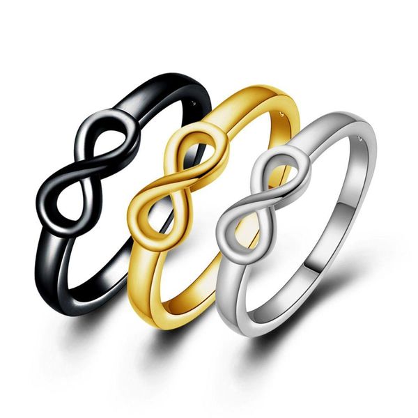 Anillos Gold Sier Color Infinity Ring Eternity Hand Charms Good Friend Gift Endless Love Symbol Joyería de moda para mujeres Whol Dhvda