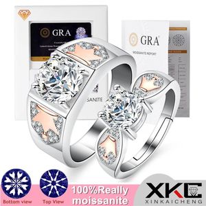 Ringen GRA moissanite liefhebbers een man en vrouw ring rose goud platina kleurscheiding kroon romantische liefde cadeau ring