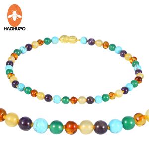 Haohupo 16 styles collier de dentition en ambre pour bébé maman bracelet en ambre baltique pour bébé femme ambre naturel avec fournisseur de pierres précieuses