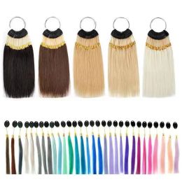 Anneaux Swatch de couleur de cheveux humains pour extensions de cheveux humains outils salon 30pcs / set 20 cm HEURS DYY SAMPLE BAGNE
