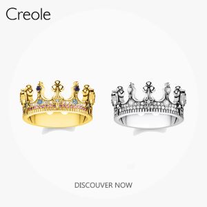 Anneaux Royal Crown 925 Sterling Silver Golden Color 2021 Brans New Fine Jewerly Vintage Style Magic puissant cadeau pour les filles