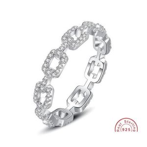 Ringen Ins Top Verkoop Sweet Cute Eenvoudige Mode Luxe Sieraden Real 100% 925 Sterling Sier Pave White Sapphire Party Eternity C Dhreh