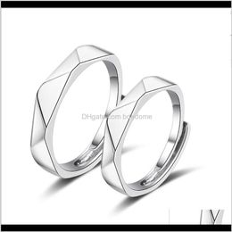 Bagues Bijoux Drop Delivery 2021 Lovers Couple Bague En Laiton Simple Triangle Forme Finition Imitation Rhodium Plaqué Pour Femme Homme Ouverture Ajuster