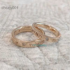 Ringen Sieraden t Klassieke Drie Diamanten Paar Ring Rose Goud Ingelegd Paar Mannen Vrouwen met Gepersonaliseerde Trend FYSJ