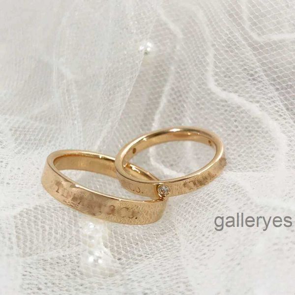 Anillos Joyería t Clásico Tres Anillo de Pareja de Diamantes Par con Incrustaciones de Oro Rosa Hombres Mujeres con Tendencia Personalizada M9J5 O25OO25O O25O