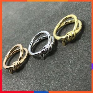 Anneaux bijoux t anneau torsion corde produit avec diamant Design de mode personnalité avancée noeud papillon enroulement AI35