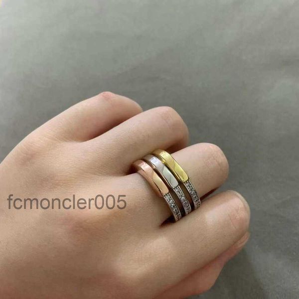 Anillos Joyería t S925 Cuerpo completo Cabeza de cerradura de plata esterlina con anillo de diamante Moda Material versátil Hombres Mujeres UX67