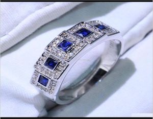 Ringen Jewelrychoucong Collectie Vintage Sieraden 925 Sterling Sier Blauwe Saffier Cz Diamond Wedding Engagement Band Ring Voor Vrouwen Dr8574981