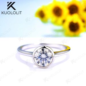 Rings kuololit 2ct ring set moissanite ringen voor dames solide 14k 10k 925 Sliver witgoud voor jubileum bruiloft verlovingsklassieker