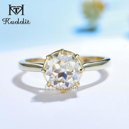 Anelli Kuololit 2CT OEC Moissanite 585 14K 10K Anelli in oro giallo per le donne Anello solitario di lusso per fidanzamento Matrimonio Regali di Natale