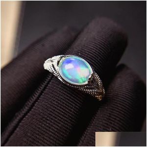Rings Leechee Opal Ring 7x9mm Natural Colorf Gemstong sieraden voor vrouwen Verjaardagsgeschenk Real 925 Solid Sterling Sier S Dhgarden DHCCK