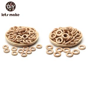 Anillos Vamos a hacer 100pc 25/30 mm anillo de madera de madera de madera de madera teter joyería para niños artesanías de bricolaje accesorios colgante de enfermería