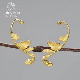 Ringen Lotus Fun Sterling Sier Klassiek patroon Acanthusblad Ongebruikelijk ontwerp Stud Oorbellen voor vrouwen Gouden sieraden Nieuw