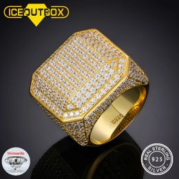 Anneaux Luxury 925 argent sterling anneaux Moisanite complets avec certificat GRA Iced Out pour homme hip hop bijoux étincelant bijoux chiristmas cadeau