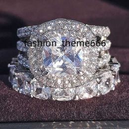 Anéis de luxo real 925 banda de prata esterlina anéis ovais corte princesa anel de casamento conjunto para mulheres banda de noivado joias eternidade zircônia r4975 p0818 10
