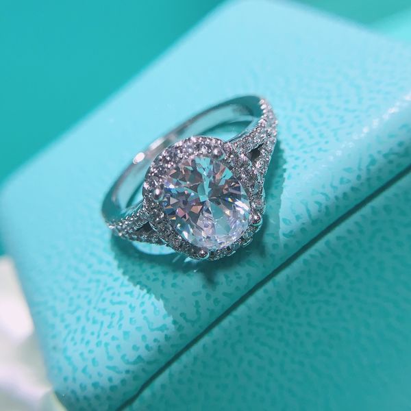 Anillos Luxurys diseñadores anillo de compromiso de diamantes para mujeres joyas de boda joyas de plata clásica joyería de plata esterlina