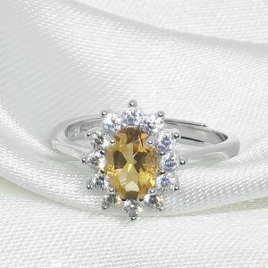 Anneaux MeiBaPJ naturel brésil Citrine pierre précieuse mode Ellipse anneau pour les femmes réel 925 en argent Sterling Fine charme bijoux