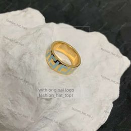 Anneaux Men Ring Made in Italie Designer F Ring Titanium Steel Gold Ring Engagement Love Love Ring Lettre de Luxury F tout nouveau style Gold Silver Zircon Ring Fending 286