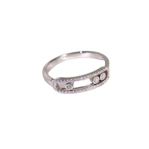 Bagues Messis Designer De Luxe Mode Femmes Sika Or Coulissant Mobile Diamant Trois Diamants Bague Femme Or Rose Personnalisé Mode Polyvalent Bague Cadeaux Pour Les Femmes