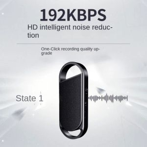 Anneaux Mini Keychain Dictaphone Sound Activé USB 192Kbps Bruit réduit la voix numérique à haute sensibilité Enregistreur dissimulé 464 Go
