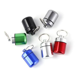 Anillos mini estuche de aluminio portátil con llavero de bolsillo al aire libre caja contenedor de botella de transporte de protección auditiva