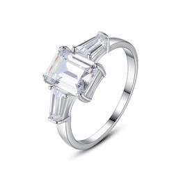 Ringen Minimaal ontwerp hoogwaardige zirkoon s925 zilveren ring vrouwen sieraden temperament dame bruiloft ring accessoires jubileumcadeau