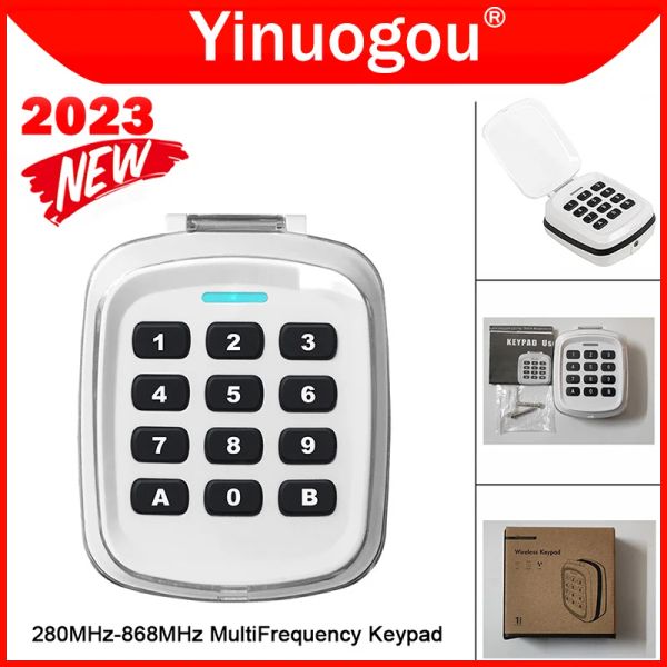 Anneaux Multifrequency Wireless Keypad Remote Control Garage Garage Door Overner 280868MHz Pate Remote Contrôle de porte de garage Porte de porte pour barrière