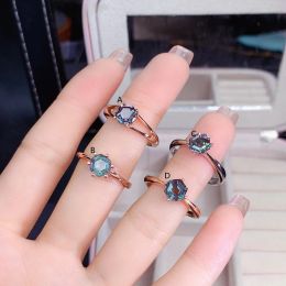 Anneaux Natural Alexandrite Sterling Silver Engagement Ring pour les femmes, Bijoux glamour de luxe