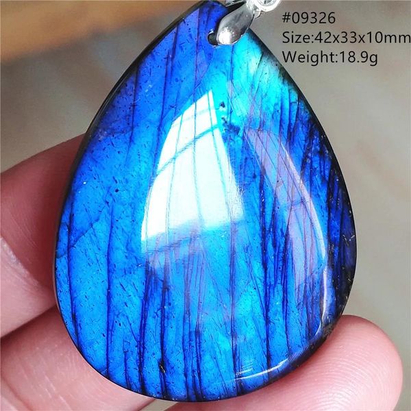 Anneaux naturel bleu lumière Labradorite pendentif bijoux goutte d'eau cristal Flash Labradorite perle collier femmes hommes Aaaaaa