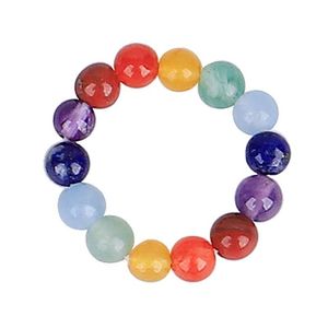 Anneaux Pierre Naturelle 7 Chakra Perles Anneau Femmes Hommes 4Mm Améthyste Turquoise Joint Réglable Yogo Reiki Bijoux Drop Delivery Dh62D