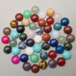 Anneaux Pierre naturelle ronde cabochon perles pour la fabrication de bijoux 6mm 8mm 10mm 12mm 50200 pièces accessoires de bague mixte en gros sans trou
